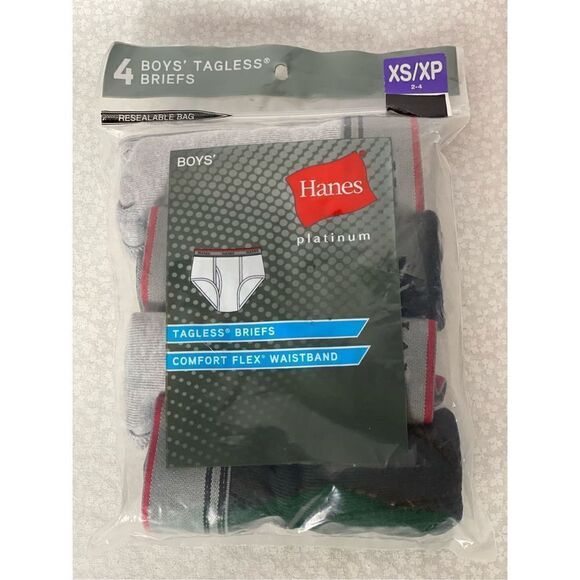 HANES BOYS XS (2-4) TAGLESS BRIEFS - Picture 2 of 6